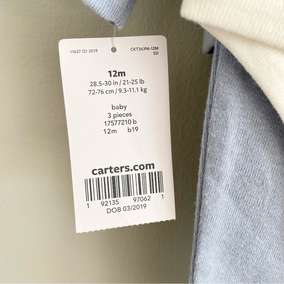 Carters Baby 3 Piece Set Size 12 Months NWT - Picture 5 of 5